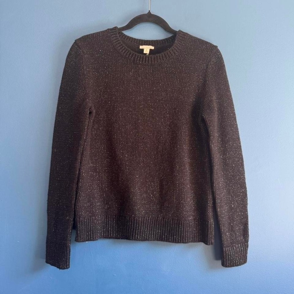 Gap Metallic Knit Sweater Women's Size Medium Black Swinter Twee Classic Sparkly